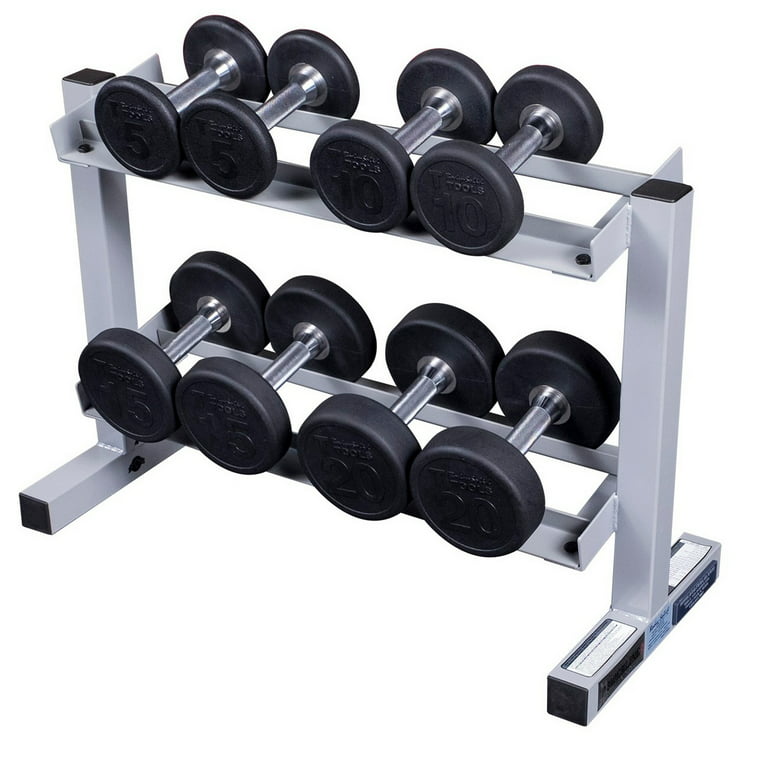 Dumbbell rack with 2 shelves incl. dumbbell set 90 KG