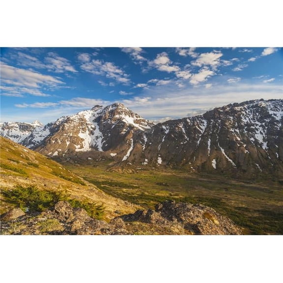 Powerline Pass Valley & The Powerline Trail in Chugach State Park South Central Alaska Poster Print