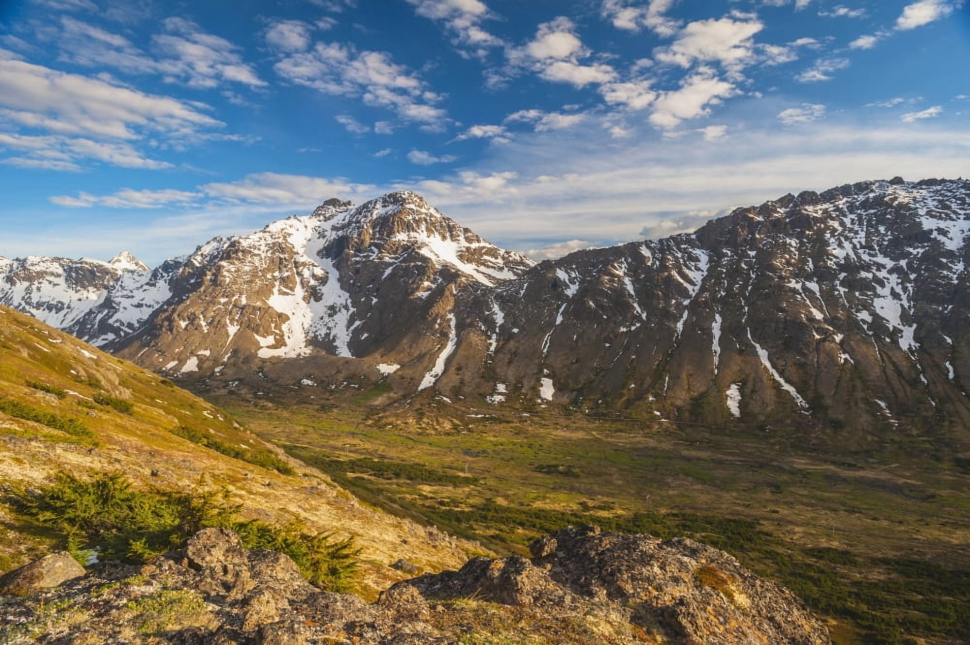 Powerline Pass Valley and the Powerline Trail in Chugach State Park Southcentral Alaska Canvas Art - Michael Jones Design Pics (38 x 24)