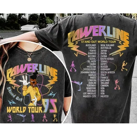 Powerline Stand Out World Tour '95 Goofy 2 Side T Shirt