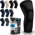 thumbnail image 1 of Powerlix Knee Compression Sleeve, Knee Support for Sports & Recovery, Brace for Men & Women (Black, Large), 1 of 9