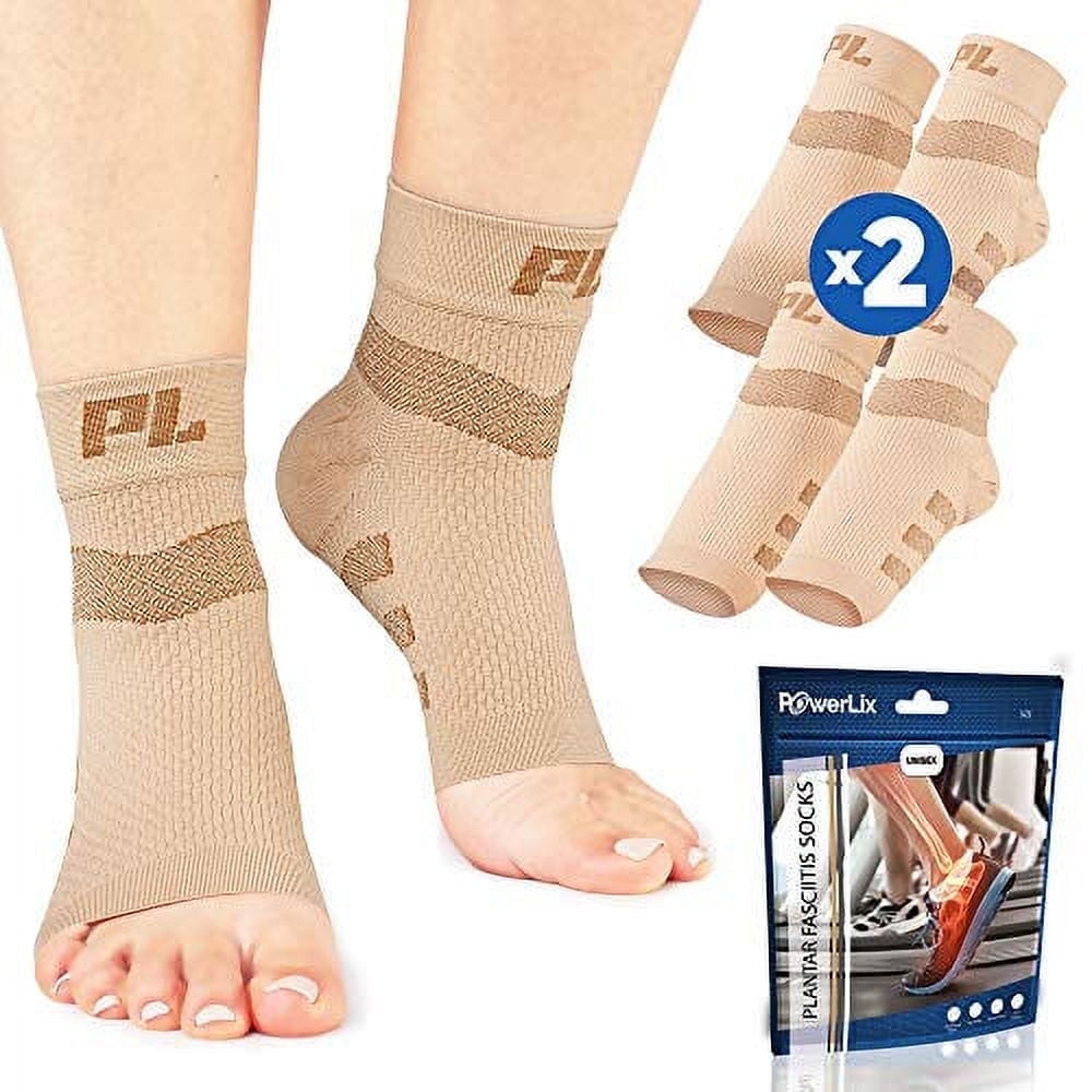POWERSTEP Plantar Fasciitis Calf Sleeves - Compression Socks Pair For Arch & Heel Pain Relief - View #8