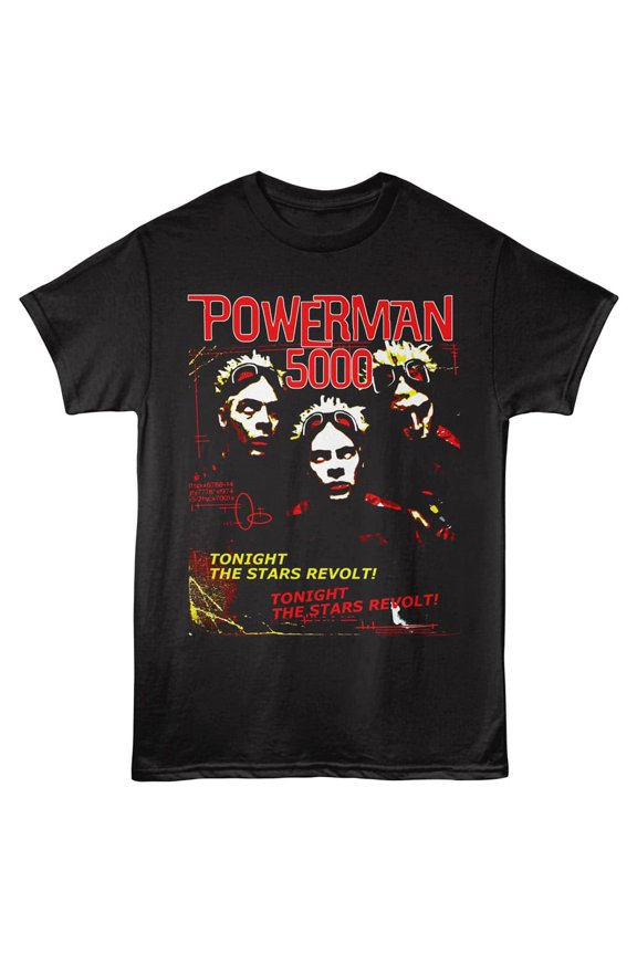 Powerman 5000 the Stars Revolt Men's T Shirt (Black, AdultL)