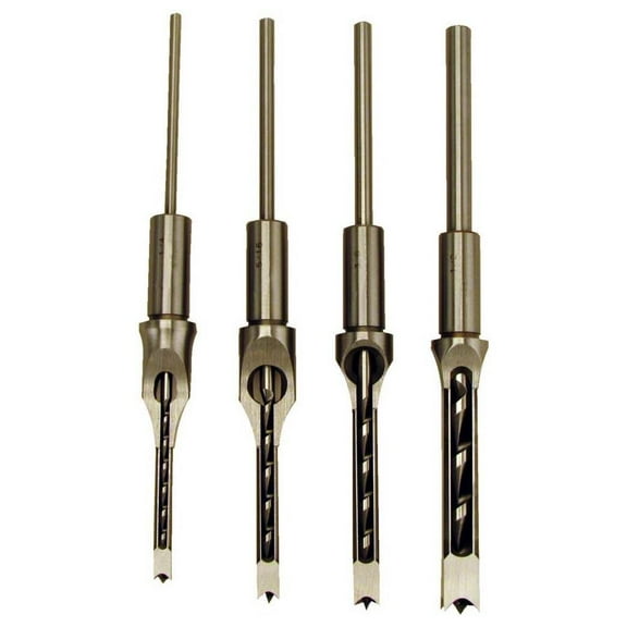 Powermatic 1791096 Premium Mortising Hollow Chisel Bit Set, Carbon Steel, 4 Piece