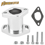 Powermotor Sliver VM22 Motorcycle Carburetor Intake Adaptor CNC Intake Pipe Manifold For Mikuni 125cc 140cc 150cc 160cc Pit Dirt Bike Go Kart Motocross Accessories