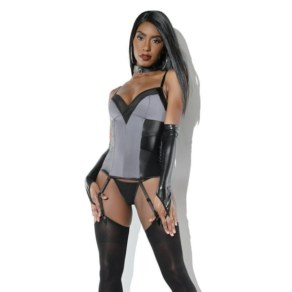 Powernet Garter Bustier D9275 Coquette Grey/Black