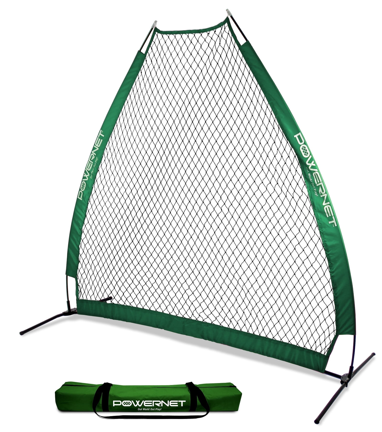 Powernet Portable Baseball Practice Net for Pitching and Hitting, Softball Pitching Net, Pop Up Batting Cage Net Coach Shield from Errant Throws, Backyard Outdoor Training, 7 FT A-Frame Screen