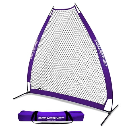 Powernet Portable Baseball Practice Net for Pitching and Hitting, Softball Pitching Net, Pop Up Batting Cage Net Coach Shield from Errant Throws, Backyard Outdoor Training, 7 FT A-Frame Screen