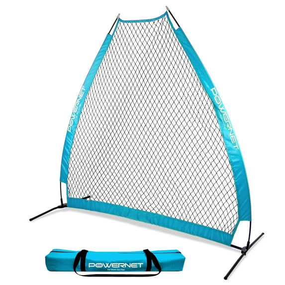 Powernet Portable Baseball Practice Net for Pitching and Hitting, Softball Pitching Net, Pop Up Batting Cage Net Coach Shield from Errant Throws, Backyard Outdoor Training, 7 FT A-Frame Screen