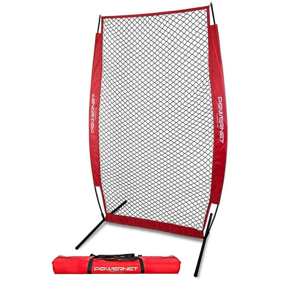 Powernet Portable Baseball Practice Net for Pitching and Hitting, Softball Pitching Net, Pop Up Batting Cage Net Coach Shield from Errant Throws, Backyard Outdoor Training, 7 FT I-Frame Screen