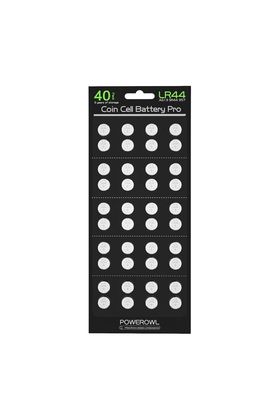 40 Pack LR44 AG13 357 303 SR44 Battery 1.5V Button Cell Batteries