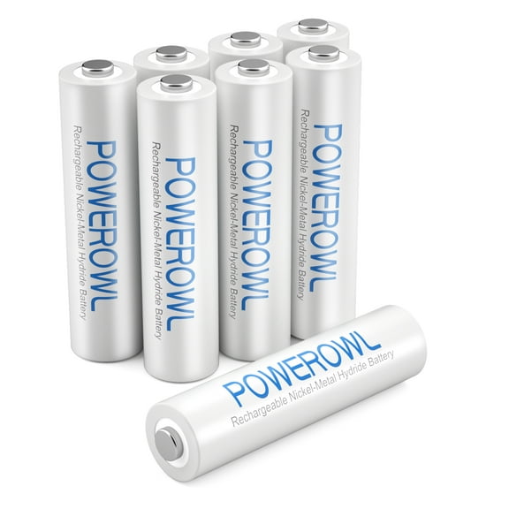 Powerowl Rechargeable AAA Batteries 1000 mAh 1.2v NiMH 8 Pack High Capacity Triple a Batteries