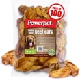 thumbnail image 1 of Powerpet Smoked Beef Ears, Dental Treats for Dogs, High Protein, Low Fat, 100 Pieces Bag, 1 of 7
