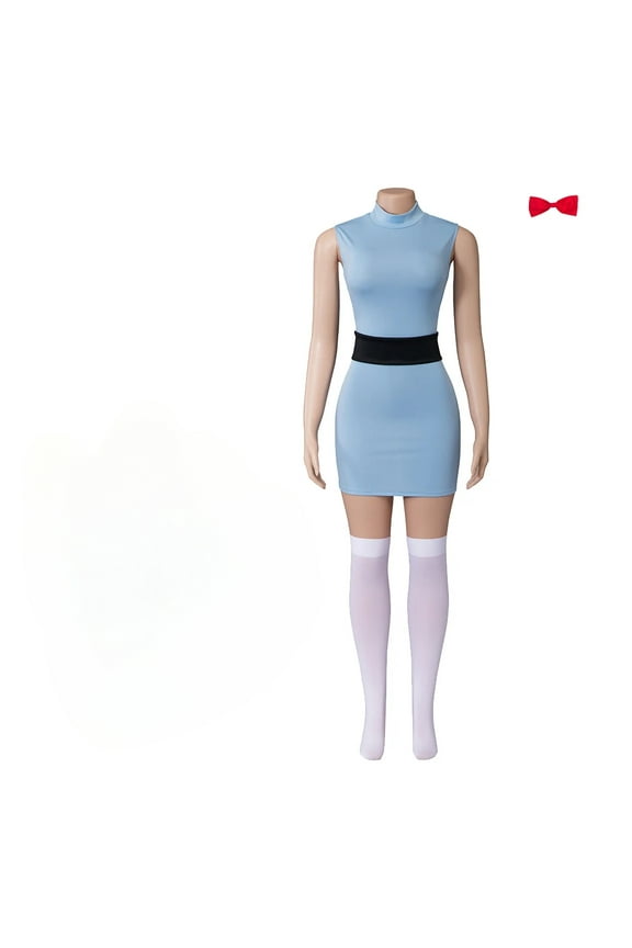 Powerpuff Dress Set Blossom Buttercup Bubbles Costume Dress With Belt