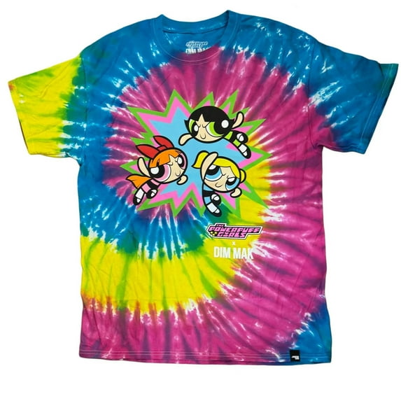 Powerpuff Girl's Men's Tie-Dye Cake T-Shirt (XL)