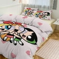 thumbnail image 1 of The Powerpuff Girls 3 Pieces Bedding Set 3D Printed Lightweight Bed Quilt Set Comforter Cover Set for Girls Kids Teens, 1 Quilt Cover 2 Pillowcases 79"x90", 1 of 8