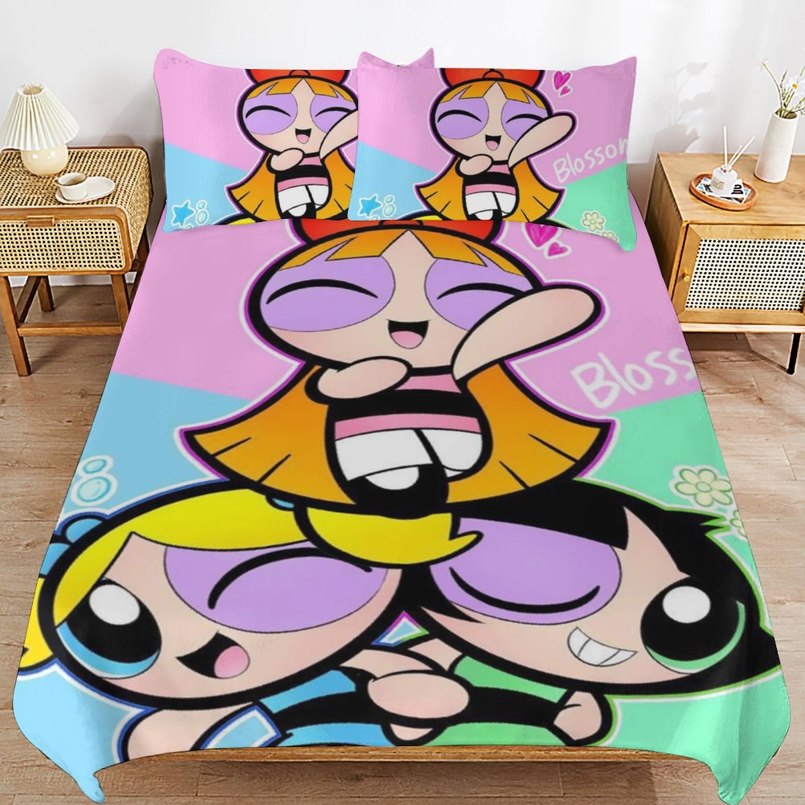 The Powerpuff Girls 3 Pieces Bedding Set 3D Printed Lightweight Bed ...