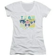 thumbnail image 1 of Powerpuff Girls Awesome Block Junior Women's T-Shirt V-Neck White, 1 of 1