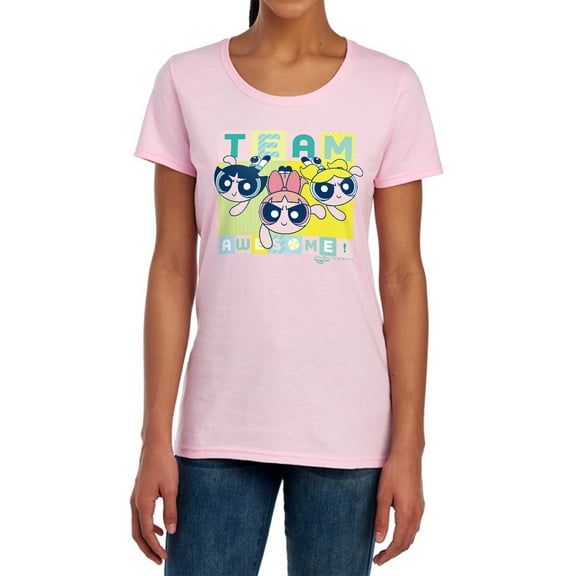 Powerpuff Girls Awesome Block Women's T Shirt, Pink, Medium