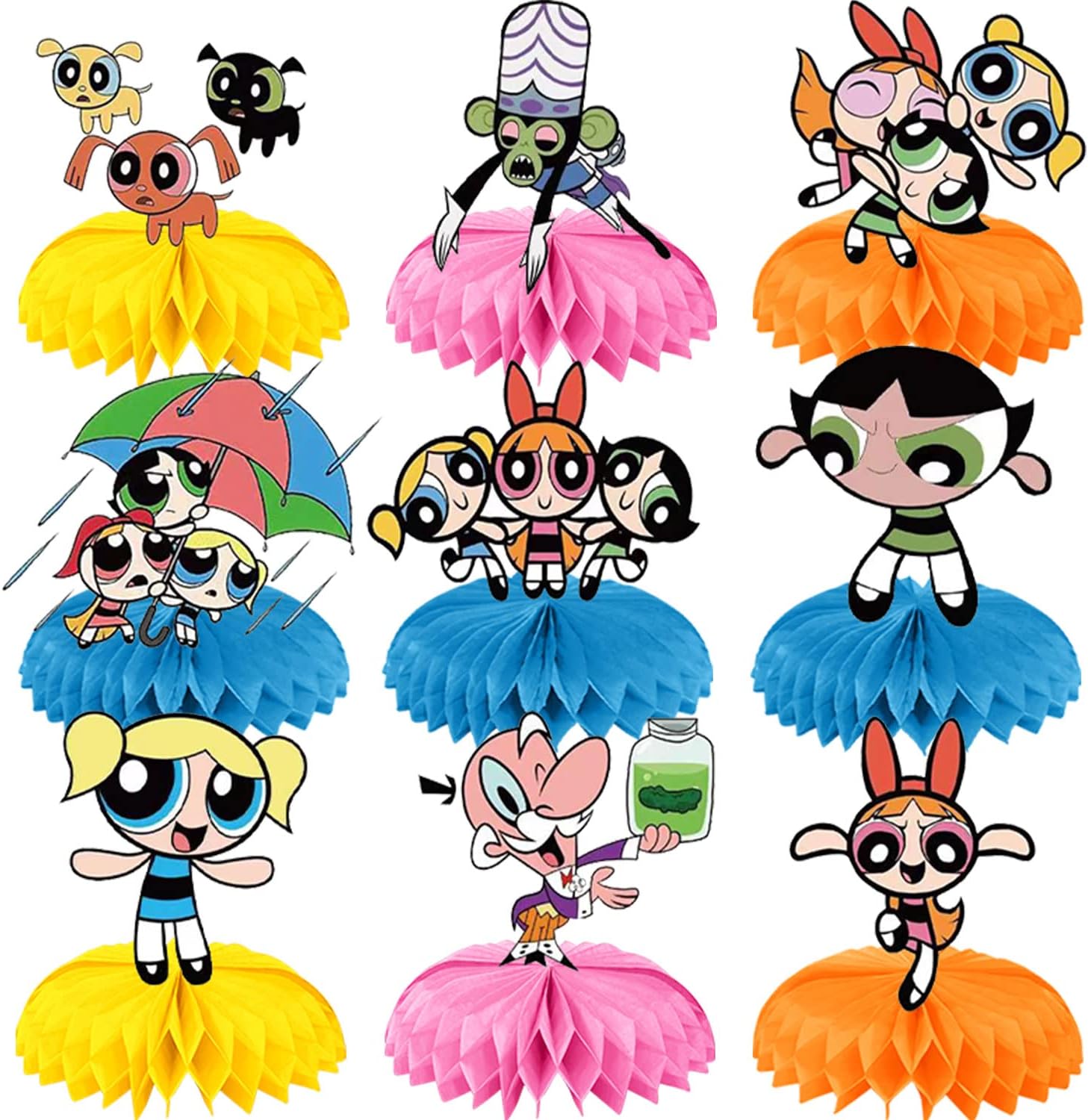 Powerpuff Girls Birthday Party Supplies DoubleSided Centerpieces and