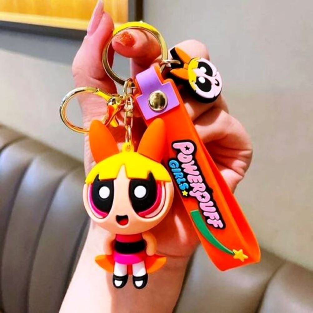 Vintage 1999 Powerpuff popular girls Blossom keychain kit holder