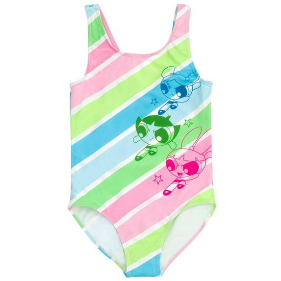 Powerpuff Girls Blossom Bubbles Buttercup UPF 50+ One Piece Bathing Suit Little Kid to Big