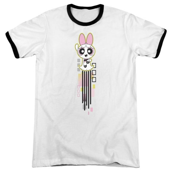 Powerpuff Girls Blossom Streak Adult Ringer White/Black