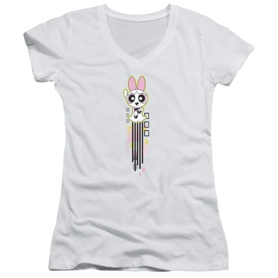 Powerpuff Girls Blossom Streak Junior Women's T-Shirt V-Neck White