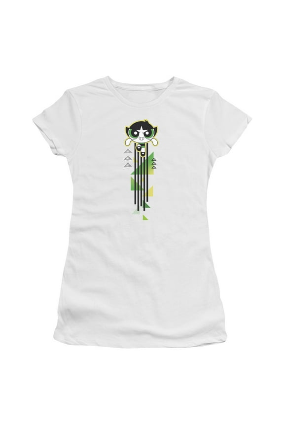 Powerpuff Girls Buttercup Streak S/S Junior Women's T-Shirt Sheer White