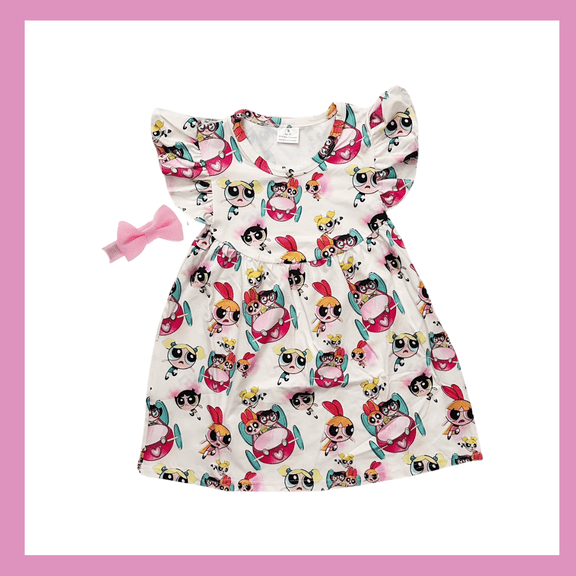Powerpuff Girls Cotton Dress for Girls(12 Months - 7 Years)