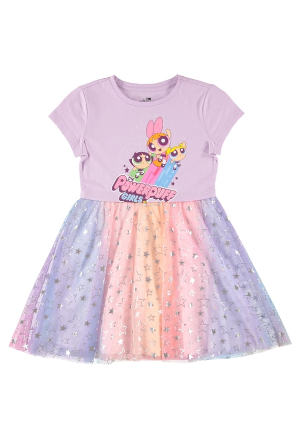 Powerpuff Girls Dress with Tulle Skirt- Powerpuff Tutu Dress - Sizes XS-XL 4-16 Lilac