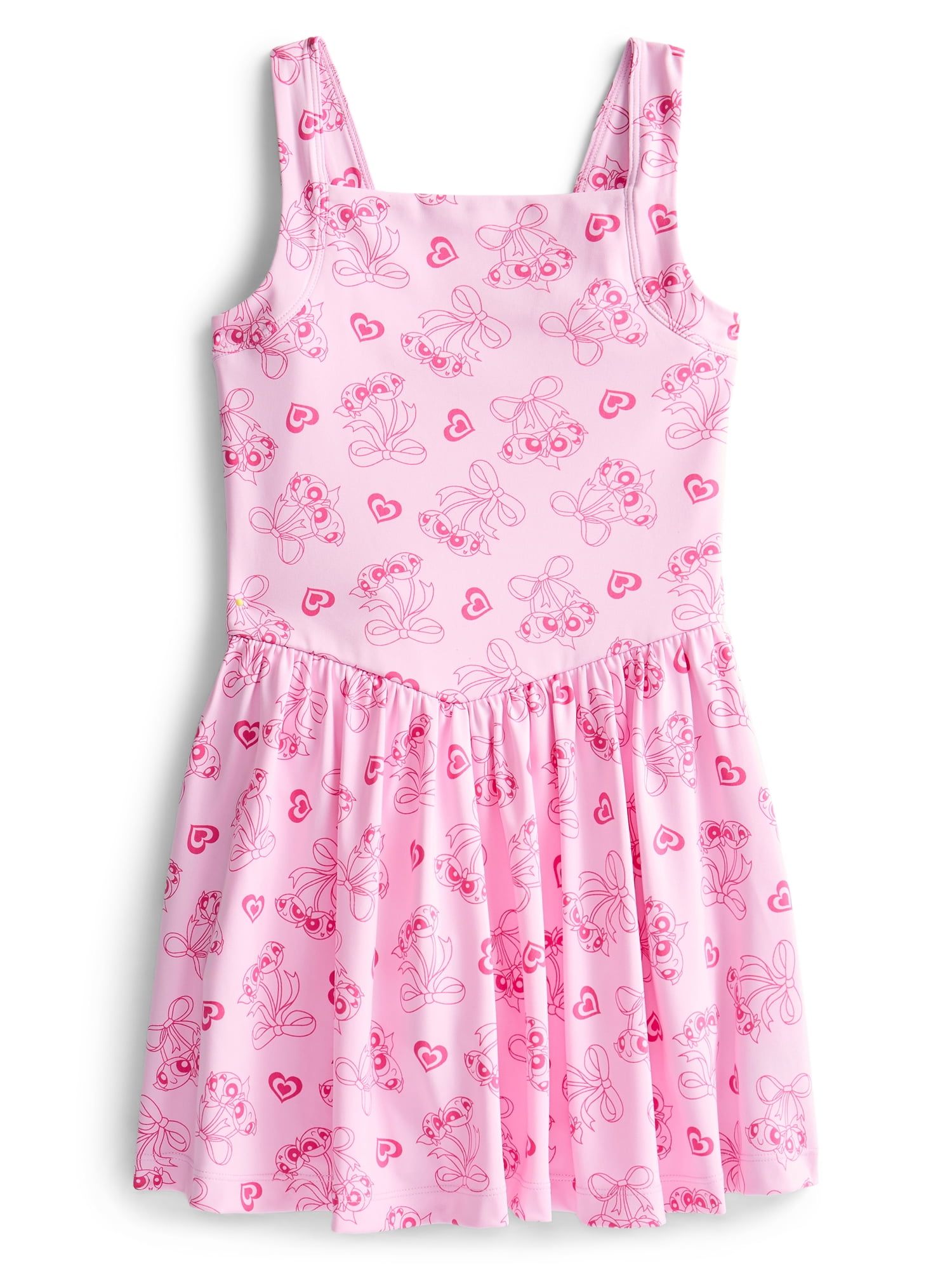 Powerpuff Girls Girls Active Sleeveless Dress with Built-In Shorts, Sizes 4-12