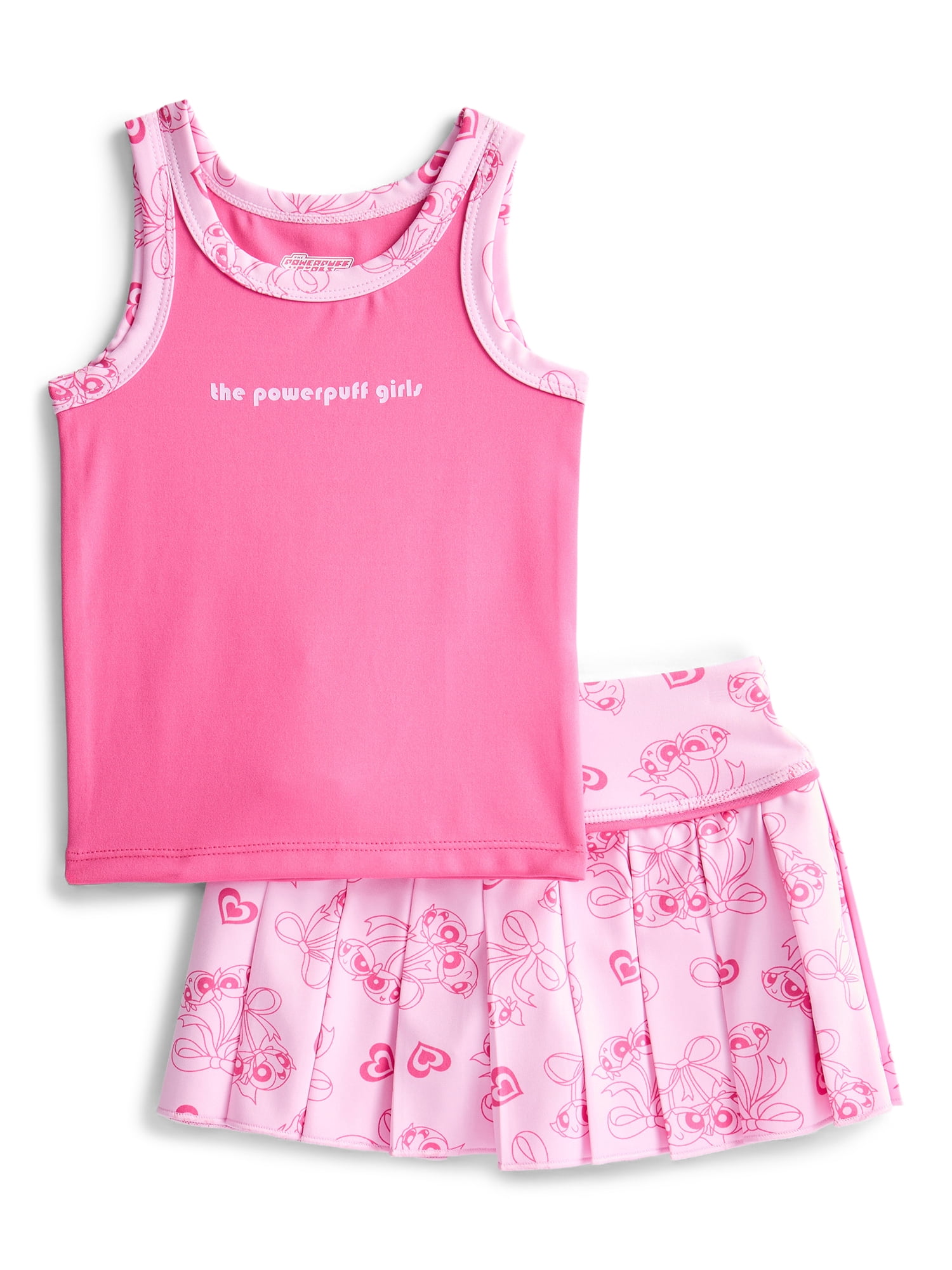 Powerpuff Girls Girl's Active Tank Top and Pleated Skort Set, Sizes 4-12