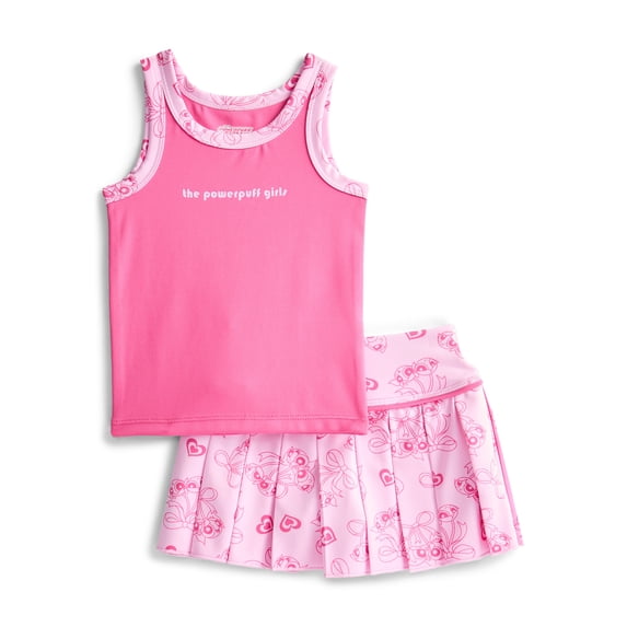 Powerpuff Girls Girl's Active Tank Top and Pleated Skort Set, Sizes 4-12