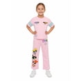 thumbnail image 1 of Powerpuff Girls Girls' Athletic Front & Back T-shirt with Embroidery & Straight Leg Fleece Pants, 2-Piece, Sizes 4-16, 1 of 11