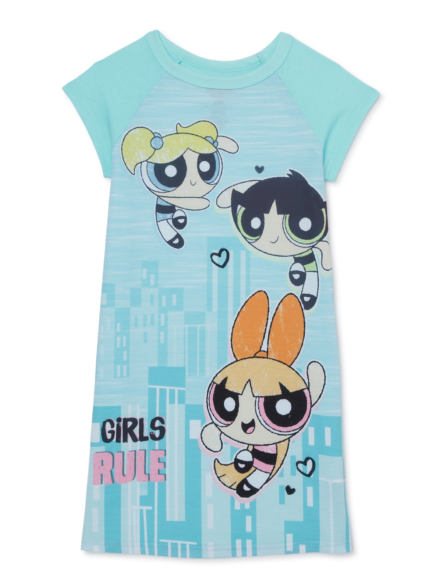 Powerpuff Girls Girls Pajama Nightgown with Short Sleeves Sizes 4 12