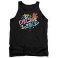 thumbnail image 1 of Powerpuff Girls Girls Rock Adult Tank Top Black, 1 of 1