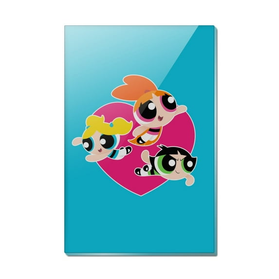 Powerpuff Girls Heart Rectangle Acrylic Fridge Refrigerator Magnet