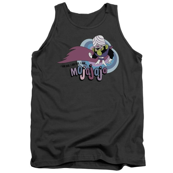 Powerpuff Girls I Am Bad I Am Evil Adult Tank Top Charcoal