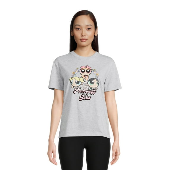 Powerpuff Girls Juniors’ Boyfriend Graphic Tee, Sizes XS- 3XL