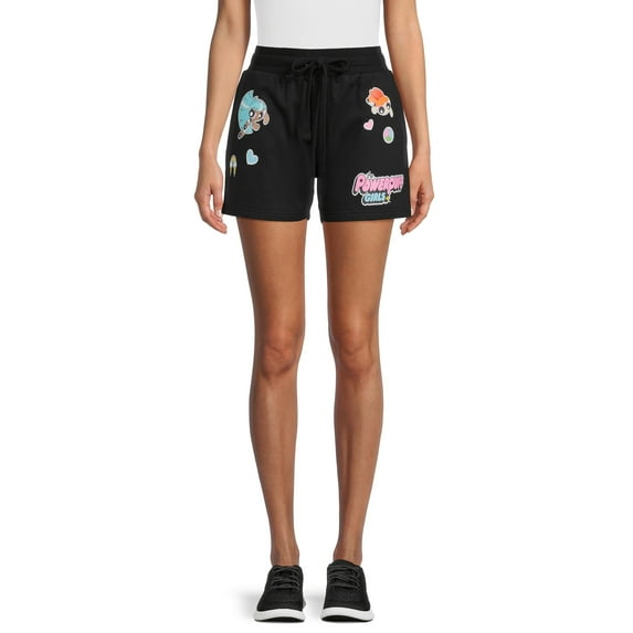 Powerpuff Girls Juniors’ Graphic Fleece Shorts, 4” Inseam, Sizes XS-3XL