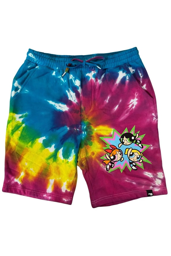 Powerpuff Girls Men's Tie-Dye Fleece Shorts (2XL)