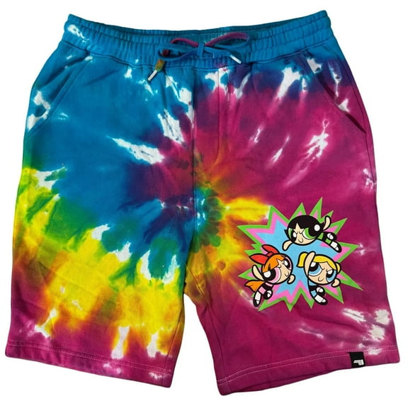 Powerpuff Girls Men's Tie-Dye Fleece Shorts (Small)