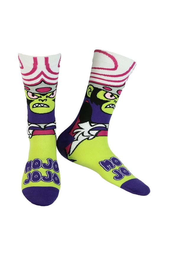 The Powerpuff Girls Mojo Jojo Men's Crew Socks 1-Pair, Character Sock, Size 8-12