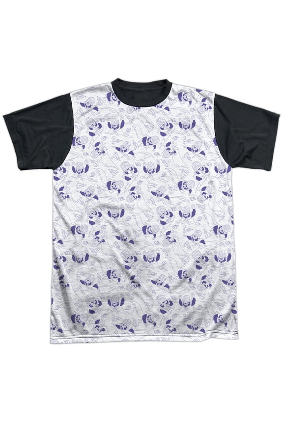 Powerpuff Girls - Mojo Jojo Pattern - Short Sleeve Black Back Shirt - Medium