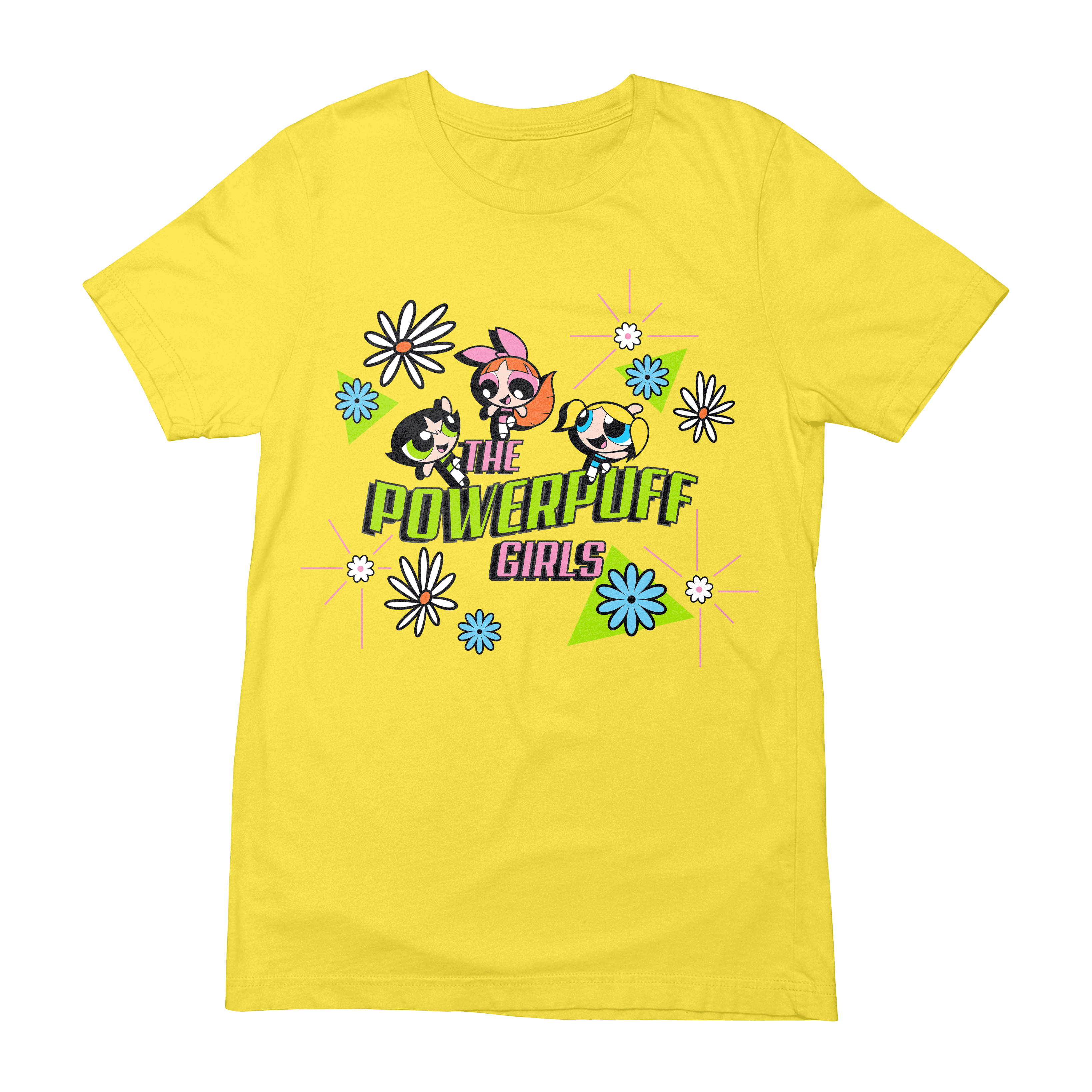 Powerpuff Girls Retro Flowers Mens and Womens Short Sleeve T
