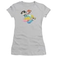 thumbnail image 1 of Powerpuff Girls Spiral Streaks S/S Junior Women's T-Shirt Sheer Silver, 1 of 1