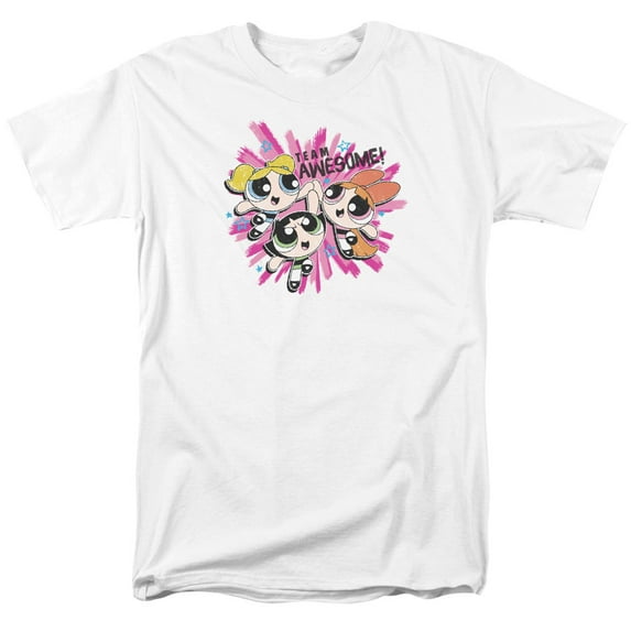 Powerpuff Girls Team Awesome S/S Adult 18/1 T-Shirt White