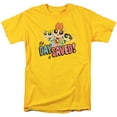 thumbnail image 1 of Powerpuff Girls The Day Is Saved S/S Adult 18/1 T-Shirt Yellow, 1 of 1