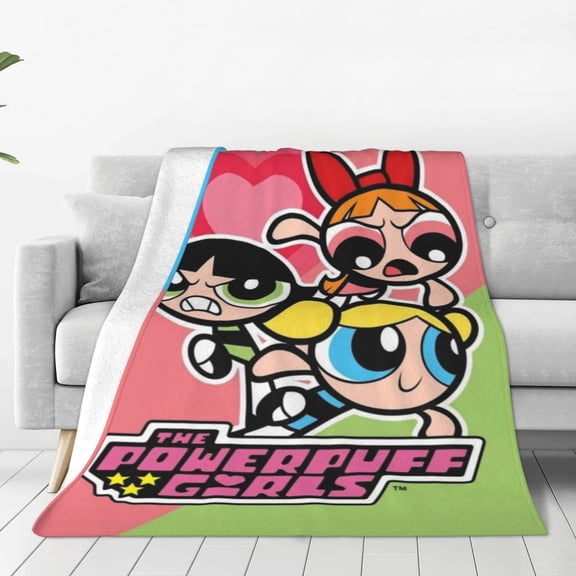 The Powerpuff Girls Throw Blanket Couch Bed Sofa Soft Lightweight Warm Cozy Flannel Fleece Bed Blanket For Kids Adults Gift Multiple Sizes Available 40"X30"